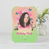 25e uitnodiging van de Birthday Party (Staand voorkant)