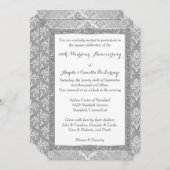 25e uitnodiging van het Jubileum | FAUX Silver Gli (Voorkant / Achterkant)