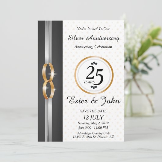 25e uitnodiging voor een Jubileum voor weddenschap (Staand voorkant)