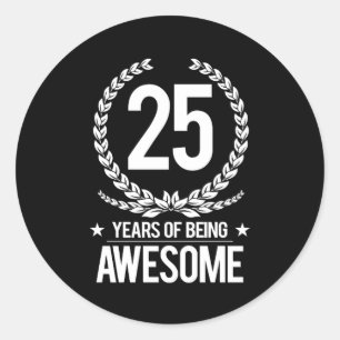 25e verjaardag (25 jaar Geweldige) Ronde Sticker