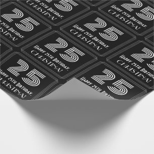 25e verjaardag: Art Deco Geïnspireerde look "25"  Cadeaupapier