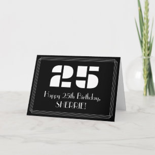 25e verjaardag: Art Deco Geïnspireerde look "25" e Kaart