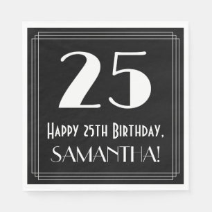 25e verjaardag ~ Art Deco Geïnspireerde look "25", Servet