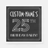 25e verjaardag: Art Deco Style + aangepaste naam Servet (Voorkant)