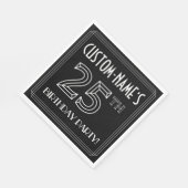 25e verjaardag: Art Deco Style + aangepaste naam Servet (Hoek)