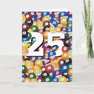25e verjaardag biljartballen kaart