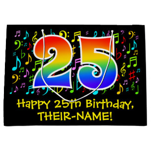 25e verjaardag - Colorful Music Symbols, Rainbow 2 Groot Cadeauzakje