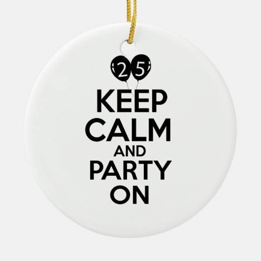 25e verjaardag design keramisch ornament (Voorkant)