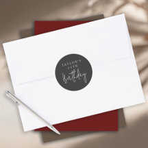 25e Verjaardag Eenvoudig Minimalistisch Plat Zwart