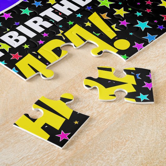 25e verjaardag — Fun, kleurrijk Star Field Pattern Legpuzzel (Zijkant)