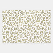 25e verjaardag Gold/White Random Number Pattern 25 Inpakpapier Vel (Voorkant 3)