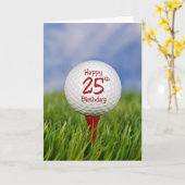 25e verjaardag golfbal kaart (Gele Bloem)