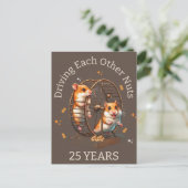 25e verjaardag  hamsters Drijven elkaar gek Briefkaart (Staand voorkant)