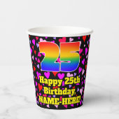 25e verjaardag: Het liefhebbende Kunstpatroon, Reg Papieren Bekers (Achterkant)