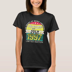 25e verjaardag juli 2022 25 jaar geboren 1997 1 t-shirt