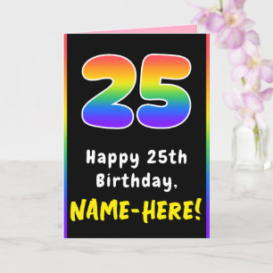 25e verjaardag: kleurrijke regenboog # 25, Naam va Kaart