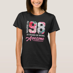 25e verjaardag meisje meisjes gemaakt in 1998 Flow T-shirt