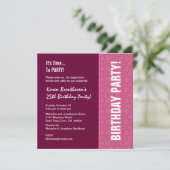 25e verjaardag Moderne wijn en roze patroon Kaart (Staand voorkant)