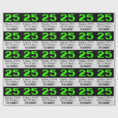 25e verjaardag - Nerdy / Geeky Style "25" en naam Cadeaupapier (Vlak)