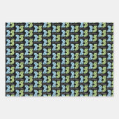 25e verjaardag nummers groen blauw inpakpapier vel (Voorkant 3)