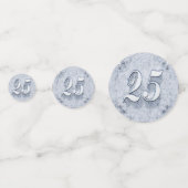 25e Verjaardag of Jubileum Regal Silver Marble Confetti (Achterkanten)