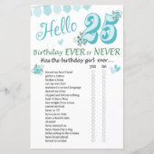 25e verjaardag ooit of nooit (Voorkant)