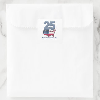25e verjaardag Patriot Day 9/11 Jaren van Veerkrac Vierkante Sticker
