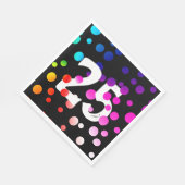 25e verjaardag RegenboogStippen op zwart Servet (Hoek)
