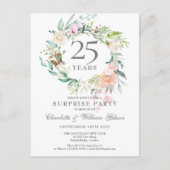 25e verjaardag Surprise Party Rozen Krans Aankondigingskaart (Voorkant)