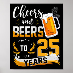 25e verjaardag van de kaasmakerij en bier tot 25 j poster