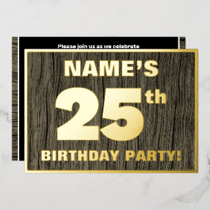 25e verjaardag: Vet, Faux-waterkorenpatroon Folie Uitnodiging