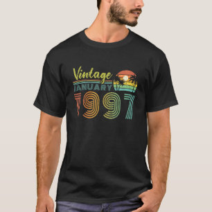 25e verjaardag Vintage januari 1997 veertig jaar T-shirt