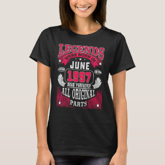 25e verjaardag Voor legendes geboren in juni 1997 T-shirt