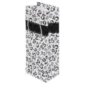 25e Verjaardag Willekeurig Nummer Patroon Zwart/Wi Wijn Cadeautas (Achterkant Gekanteld)