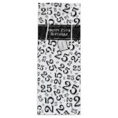 25e Verjaardag Willekeurig Nummer Patroon Zwart/Wi Wijn Cadeautas (Voorkant)