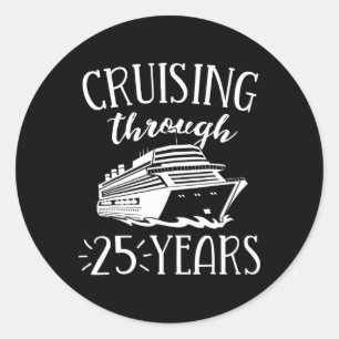 25e verjaardagscruise Zijn Haar Vakantie Match Co Ronde Sticker