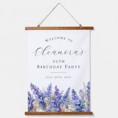 25e Verjaardagsfeest Juli Geboorte Bloem Welkom Hangend Wandkleed (Voorkant)