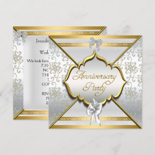25e verlichting feest Elegant Wit Zilver Goud Kaart