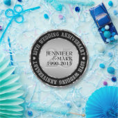 25e weddenschap Jubileum metallisch zilver en zwar Papieren Bordje (Feest)