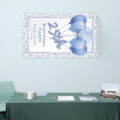 25e welkomstblauw/wit willekeurig nummerpatroon spandoek (Beurs)