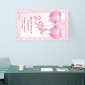 25e welkomstroze & wit willekeurig nummerpatroon 2 spandoek (Beurs)