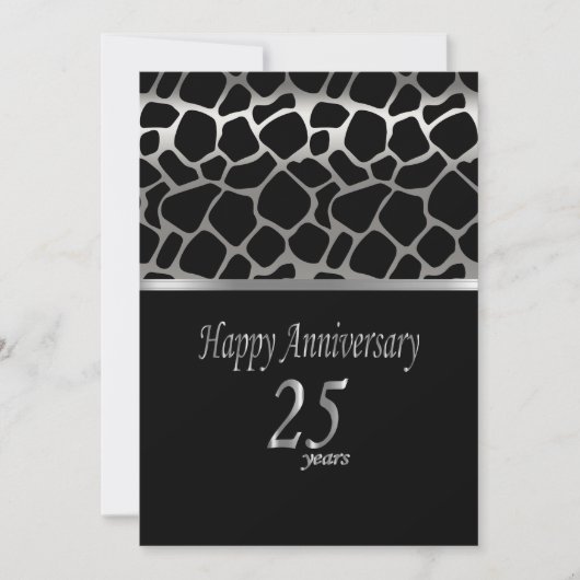 25e Zilver Jubileum - Giraffe Pattern Invitati Kaart (Voorkant)