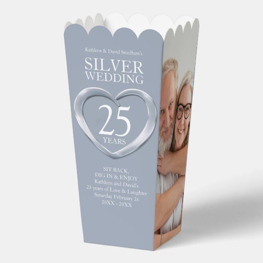25e zilveren bruiloft jubileum hart bedankdoosjes (Achterkant)