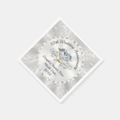 25e zilveren bruiloft Jubileum servetten, 3 maten Servet (Hoek)