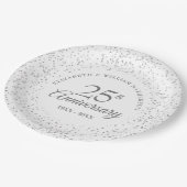 25e zilveren huwelijksjubileum Elegant script Papieren Bordje (Gekanteld)