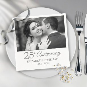 25e zilveren huwelijksjubileum Foto Elegant Servet