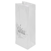 25e zilverJubileum Initialen en witte rozen Wijn Cadeautas (Achterkant Gekanteld)