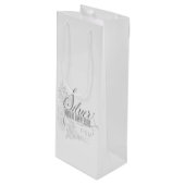 25e zilverJubileum Initialen en witte rozen Wijn Cadeautas (Voorkant Gekanteld)
