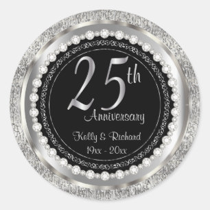 25e Zilverweddenschap Jubileum Ronde Sticker