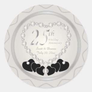 25e Zilverweddenschap Jubileum Ronde Sticker